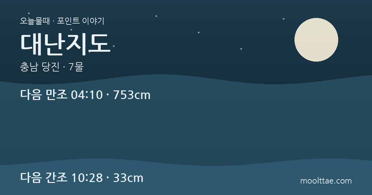 당진 대난지도 1박 — 배편·해수욕장·갯벌을 하루씩 나누기 대표 이미지