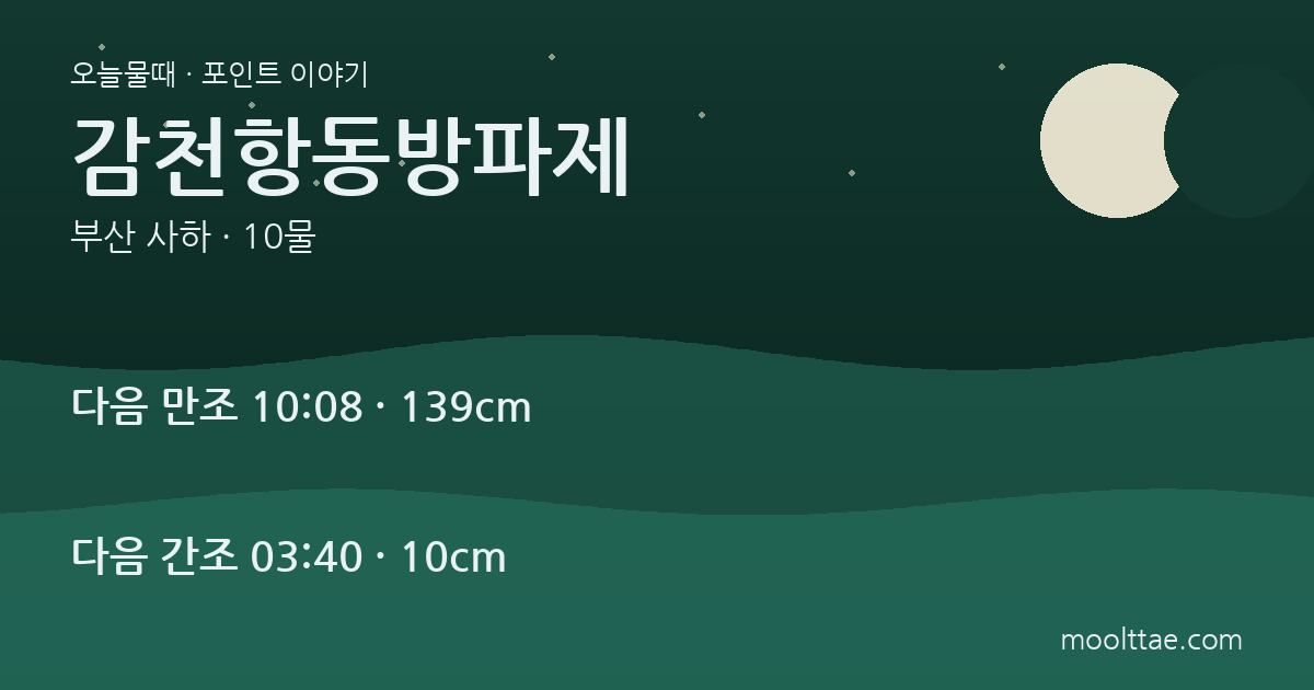 부산 감천항 동방파제 — 450m 내항과 깊은 끝자리를 구분하는 낚시 대표 이미지