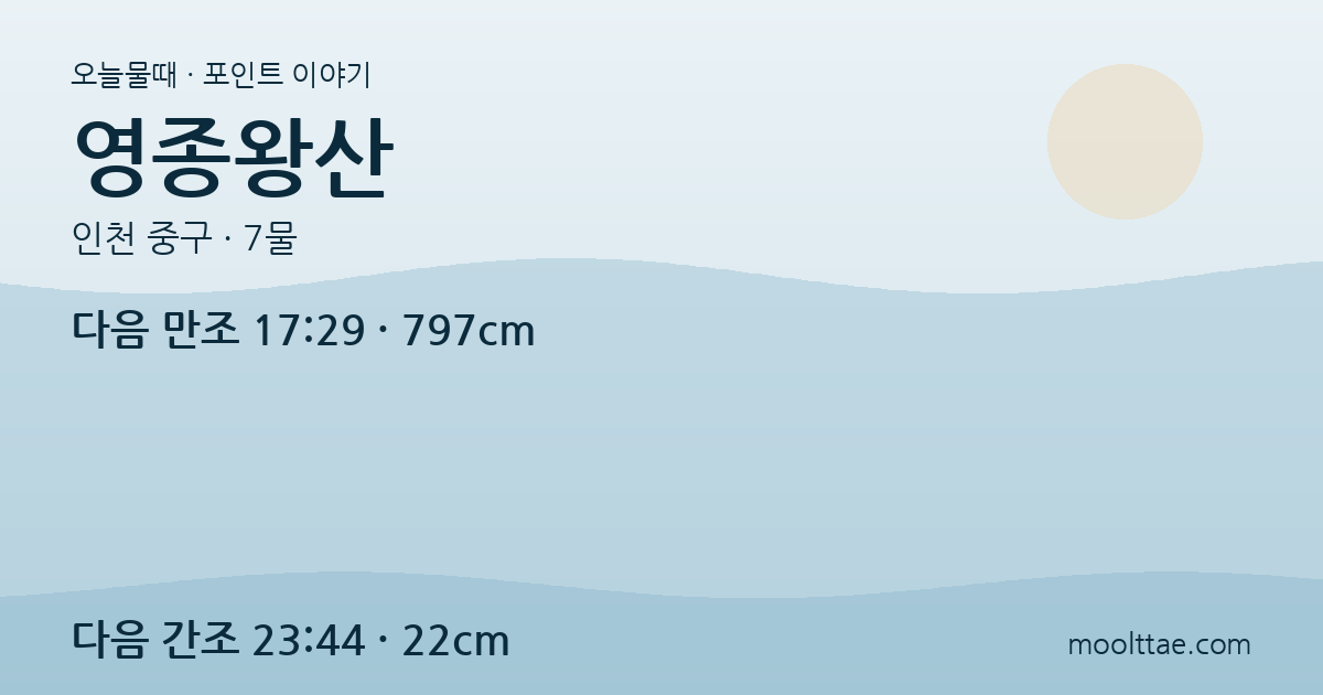영종도 해루질 포인트 6곳 총정리 — 무료·유료, 뭐가 나오고 어디에 주차하나 대표 이미지
