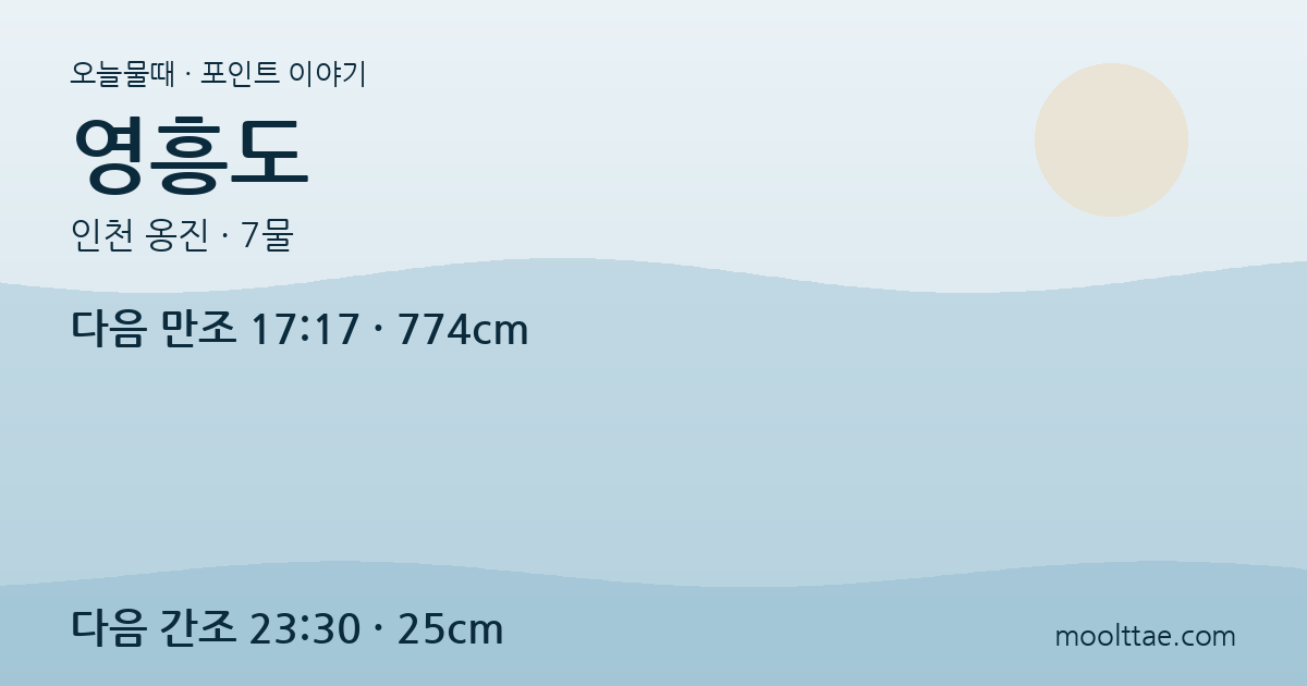 영흥도 해루질 — 십리포 요금표와 물때 맞추는 법 대표 이미지