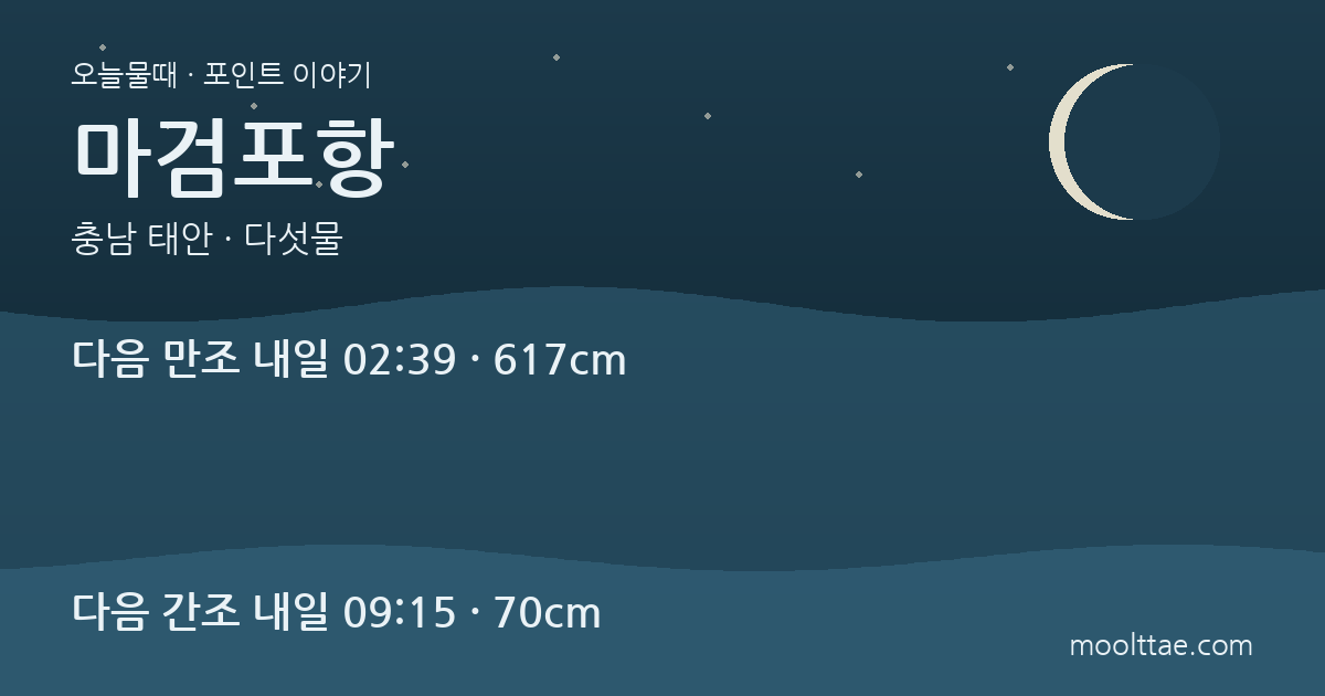 태안 마검포항 해루질 — 항구 낚시와 해수욕장 갯벌을 나누기 대표 이미지